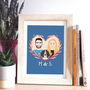 Personalised Hand Painted Couple Portrait Print, thumbnail 2 of 4