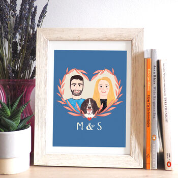 Personalised Hand Painted Couple Portrait Print, 2 of 4