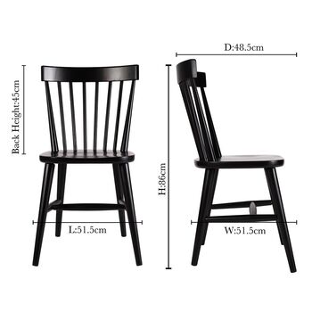 Harrogate Black Spindle Back Dining Chair, 2 of 6