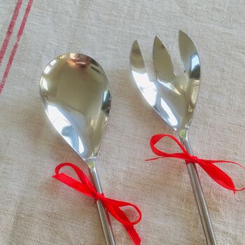 Large Twisted Silver Salad Servers ~ Boxed, 4 of 7