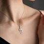 Music Note Necklace With Name, thumbnail 5 of 7