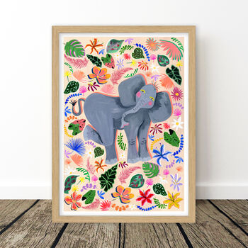 Safari Elephant Nursery Art Print, 10 of 11