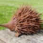 Metal Wild Hedgehog Garden Statue Spiky Brown Outdoors, thumbnail 2 of 3