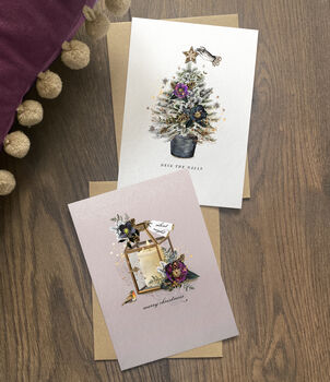 Lantern And Christmas Tree Card Pack, 4 of 4