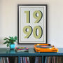 1990 Personalised Year Typography Print, thumbnail 9 of 10