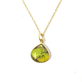 18k Gold Vermeil Plated Peridot Birthstone Necklace, 3 of 4