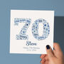 Blue Star Personalised 70th Birthday Card, thumbnail 1 of 5