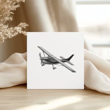 Cessna Aircraft – Hand Drawn Aviation Greeting Card Illustration, 3 of 6
