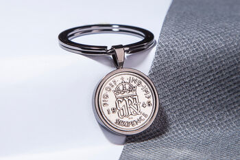 1946 80th Birthday Sixpence Coin Keyring Gift, 4 of 6