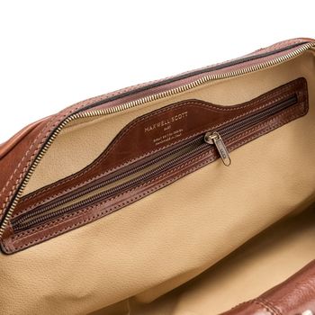 Small Luxury Leather Holdall. 'The Flero Small', 9 of 12