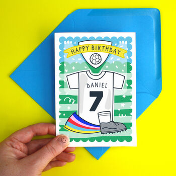 Football Personalised Kid's Birthday Card, 2 of 5