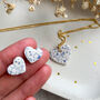 Delicate Blue Floral Heart Earring And Necklace Set, thumbnail 3 of 7
