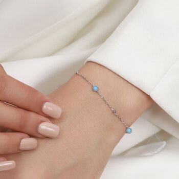 Delicate Opal Bracelet In Sterling Silver, 3 of 11
