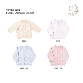 Personalised Pebble Knit Baby Cardigan – Name On Back, 3 of 12