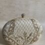 Gold Oval Embroidered Handcrafted Clutch Bag, thumbnail 4 of 10