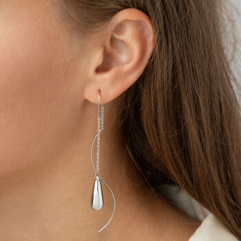Water Drop Ear Threader Earrings, 6 of 6
