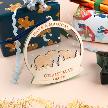 Personalised Bears Christmas Tree Decoration, 3 of 5