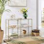 Console Table Coffee Table Tempered Glass Shelves, thumbnail 4 of 12