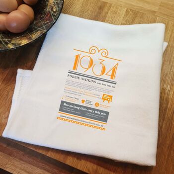 Personalised 90th Birthday Gift Microfibre Tea Towel, 3 of 8