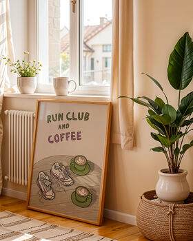 Run Club And Coffee Print, 5 of 9