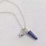 The En Pointe Duo Lapis Lazuli Necklace, Silver, thumbnail 1 of 8