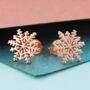 Snowflake Sterling Silver Stud Earrings, thumbnail 4 of 9