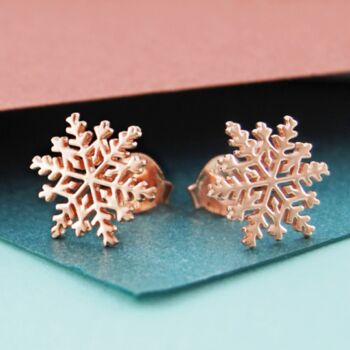 Snowflake Sterling Silver Stud Earrings, 4 of 9