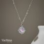 Sterling Silver Pink Opal Shimmering Necklace, thumbnail 2 of 6