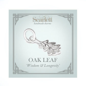 Oak Leaf Silver Bracelet Necklace Charm, 6 of 7