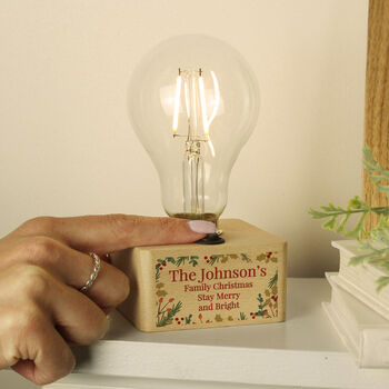 Personalised Christmas Foliage LED Bulb Table Lamp, 3 of 6