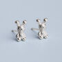 Sterling Silver Knit Bunny Stud Earrings, thumbnail 1 of 4