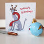 Reindeer Hound Christmas Card, thumbnail 1 of 2