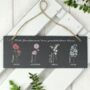 Personalised Family Birth Flowers Hanging Slate Plaque, thumbnail 1 of 5