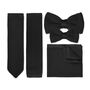 Black Knitted Neck Tie, Bow Tie And Pocket Square Variations Made From Soft Polyester | Gents Formal Accessories | Gift For Him | Wedding Tie, thumbnail 1 of 12