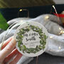 First Married Ceramic Wreath Christmas Decoration, thumbnail 4 of 10