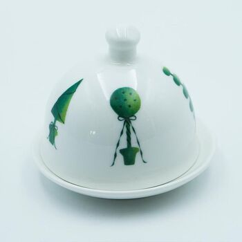 Topiary Hand Decorated Bone China Butter Pat Dome, 5 of 5