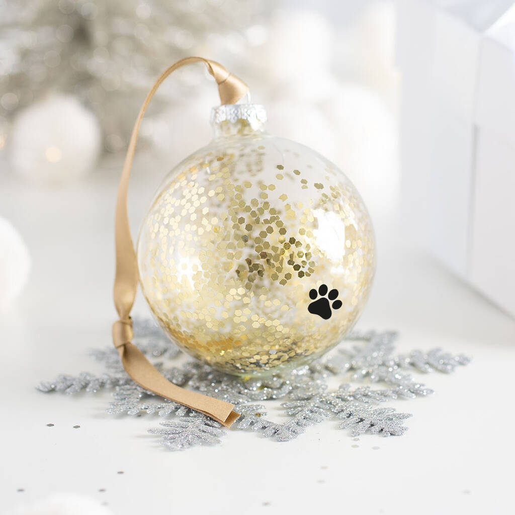 Personalised Pet Paw Print Christmas Bauble By Bubblegum Balloons