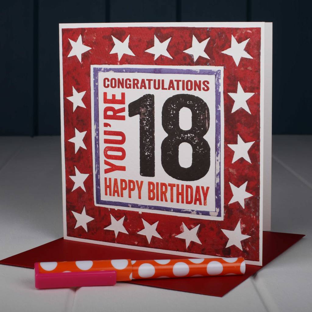 'happy 18th' Birthday Card By Nest