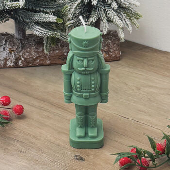 Green Nutcracker Christmas Candle Christmas Decoration, 5 of 8