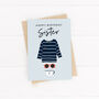 Sister Birthday Card With Illustrated Breton Top, thumbnail 3 of 4