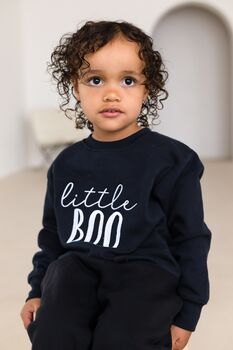Little Boo Halloween Embroidered Jumper Sweatshirt, 3 of 5