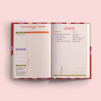 2025 Diary | A5 Hardcover Week To View | Pink And Red, 6 of 8