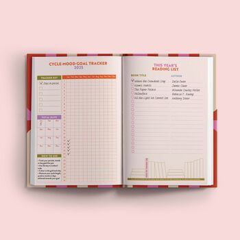 2025 Diary | A5 Hardcover Week To View | Pink And Red, 12 of 12