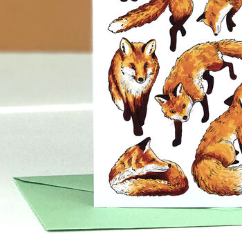 Foxes Watercolour Greeting Card, 5 of 7