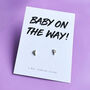 Baby On The Way Sterling Silver Little Feet Earrings, thumbnail 1 of 3