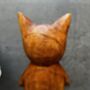 32cm Handcarved Yoga Cat Wooden Ornament Gift Decor, thumbnail 10 of 12