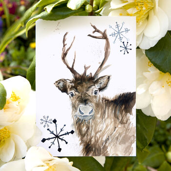 Inky Reindeer Christmas Postcards, 5 of 5