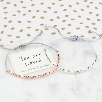 You Are Loved Morse Code Bracelet, 2 of 9