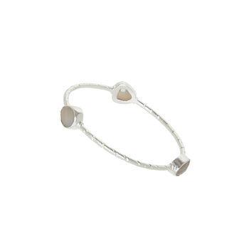 Silver Plated Bangle With Semi Precious Set Stones, 3 of 4