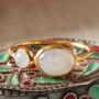 White Moonstone Oval Double Stacking Ring, thumbnail 3 of 11